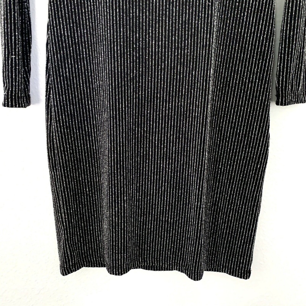 Michael Kors Black Metallic Stripe Cowl Back Dress - Picture 6 of 9